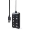Image de Gembird 10-port USB 2.0 HUB noir (USB-A, 10 ports), Station d'accueil + hub USB, Noir