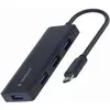 Image de Gembird UHB-CM-U3P4-02 (USB-C, 4 ports), Station d'accueil + hub USB, Noir
