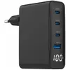 Image de Gembird CHARGER USB 100W 4PORT GAN/TA-UC-PDQC100LCD-01-BK (100 W, 4 ports), Chargeur USB, Noir