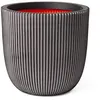 Image de Pot de fleur boule - CAPI EUROPE - GROOVE NL - 43 x 41 cm - Anthracite