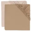 Image de Drap-housse Jersey 60x120cm - Wild Rose/Biscuit - 2 Unités
