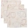 Image de Jollein, Lange + bavoir, Mulltuch Hydrophil Elephant Tales 3er, 31 cm x 31 cm (31 x 31 cm)