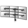 Image de Neomounts FPMA-D700D6 - Kit de montage - pleine action - pour 6 écrans LCD - noir - Taille d'écran : 19"-27" - pinces montables, montrable sur bureau