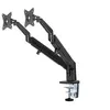 Image de Neomounts DS70-810BL2 - Kit de montage (support de montage pour bureau) - bras double réglable en hauteur et en mouvement - pour 2 écrans LCD - noir - Taille d'écran : 17"-32" - pinces montables, oeillet