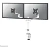 Image de Neomounts Support de table dual 100x100 -8kg 17-27"/h?v/inclinaison/pivot/clamp/blanc (Tables, 27", 8 kg), Support de moniteur, Blanc