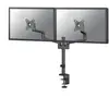 Image de Neomounts Support de table dual 100x100 -8kg 17-27"/h?v/incliné/pivotant/clamp/noir (Tables, 27", 8 kg), Support de moniteur, Noir