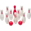 Image de BS Toys jeu de bowling en bois 12 pièces blanc/rouge