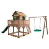 Image de AXI Maisonnette Liam avec balancoire Nid rond Summer Brun Vert avec Toboggan Vert