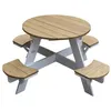 Image de AXI Table Picnic UFO ronde Brun Blanc 120x120x56cm