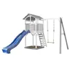 Image de AXI Structure de jeu Beach Tower Gris Blanc avec 1 balancoire et toboggan Bleu