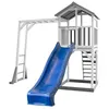 Image de AXI Structure de jeu Beach Tower Gris Blanc avec cadre d'escalade et toboggan Bleu