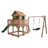 Image de AXI Maisonnette Liam avec balancoire Nid ovale Roxy Brun Vert avec Toboggan Vert