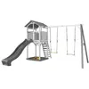 Image de AXI Structure de jeu Beach Tower Blanc Gris avec 2 balancoires et toboggan Gris