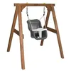 Image de AXI Baby Swing Marron avec assise Gris et blanche