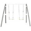 Image de AXI Portique double 2 balancoires en bois Gris Blanc 160x254x207cm