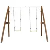 Image de AXI Portique double 2 balancoires en bois Marron Blanc 160x254x207cm