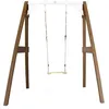 Image de AXI Portique simple en bois 1 balançoire Marron Blanc 160x181x207cm