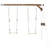 Image de AXI Portique mural en bois Blanc Marron 2 agrès 160x244x207cm