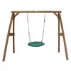Image de Portique en Bois Marron avec Balancoire siege Nid Rond