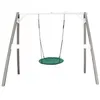 Image de AXI Portique en Bois Gris Blanc avec Balancoire siege Nid Rond