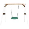 Image de AXI Portique en bois Blanc Marron avec balancoire siège nid rond