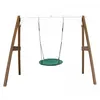 Image de Portique en Bois Marron Blanc avec Balancoire siege Nid Rond