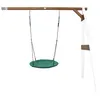 Image de AXI Portique mural en bois Blanc Marron avec balancoire siege nid rond