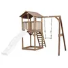 Image de AXI Beach Tower avec Balancoire Simple Marron Toboggan Blanc