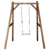 Image de AXI Portique simple en bois brun 1 balancoire 160x181x207cm
