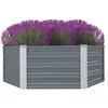 Image de Jardinière - vidaXL - Hexagonale - Acier galvanisé - 129 x 129 x 46 cm - Gris
