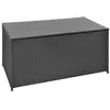 Image de Boîte de rangement de jardin noir 120x50x60 cm résine tressée