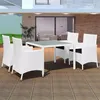 Image de Salon de jardin Vidaxl resine tressee noir 4 personnes 90.0 x 90 x 75 cm 5 pieces