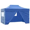 Image de Tente pliable avec 4 parois latérales 3 x 4,5 m Bleu