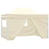 Image de Tente pliable avec 4 parois latéraux 3 x 4,5 m Blanc crème