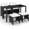 Image de Salon de jardin vidaxl resine tressee 4 personnes 5 pieces