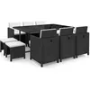 Image de Salon de jardin Vidaxl 11 pieces noir rotin 167.0 x 109 x 74 cm 10 personnes
