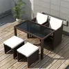 Image de Salon de jardin vidaxl rotin 4 personnes 5 pieces