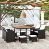 Image de Salon de jardin Vidaxl resine tressee noir 9 pieces 8 personnes
