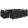 Image de Salon de jardin Vidaxl resine tressee 13 pieces 4 personnes 225.0 x 109 x 74 cm noir