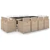 Image de Salon de jardin vidaxl resine tressee beige 4 personnes 225 x 109 x 74 cm 13 pieces