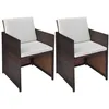 Image de Lot de 2 chaise vidaxl exterieur non pliable en resine tressee H. 85 cm marron