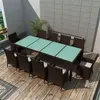 Image de Salon de jardin Vidaxl resine tressee beige 11 pieces 250.0 x 100 x 74 10 personnes