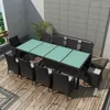 Image de Salon de jardin Vidaxl resine tressee noir 11 pieces 250.0 x 100 x 74 cm 10 personnes