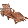 Image de Chaise longue vidaxl en acacia H. 30 cm marron L. 200 cm non empilable pliable