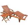 Image de Chaise longue vidaxl H. 40 cm en acacia marron L. 40 cm non empilable pliable