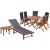 Image de Salon de jardin Vidaxl bois multicolore 9 pieces