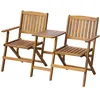 Image de Banc de jardin pliant et table à thé 140cm Bois d acacia solide