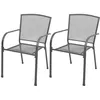 Image de Lot de 2 chaise vidaxl H. 87 cm empilable non pliable en acier exterieur gris
