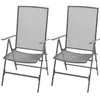 Image de Lot de 2 chaise vidaxl exterieur empilable non pliable en acier H. 104 cm gris