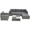 Image de Ensembles canapes. fauteuils et tables de jardin vidaxl 6 pieces 2 personnes acier x 69.5 x 52.5 cm gris